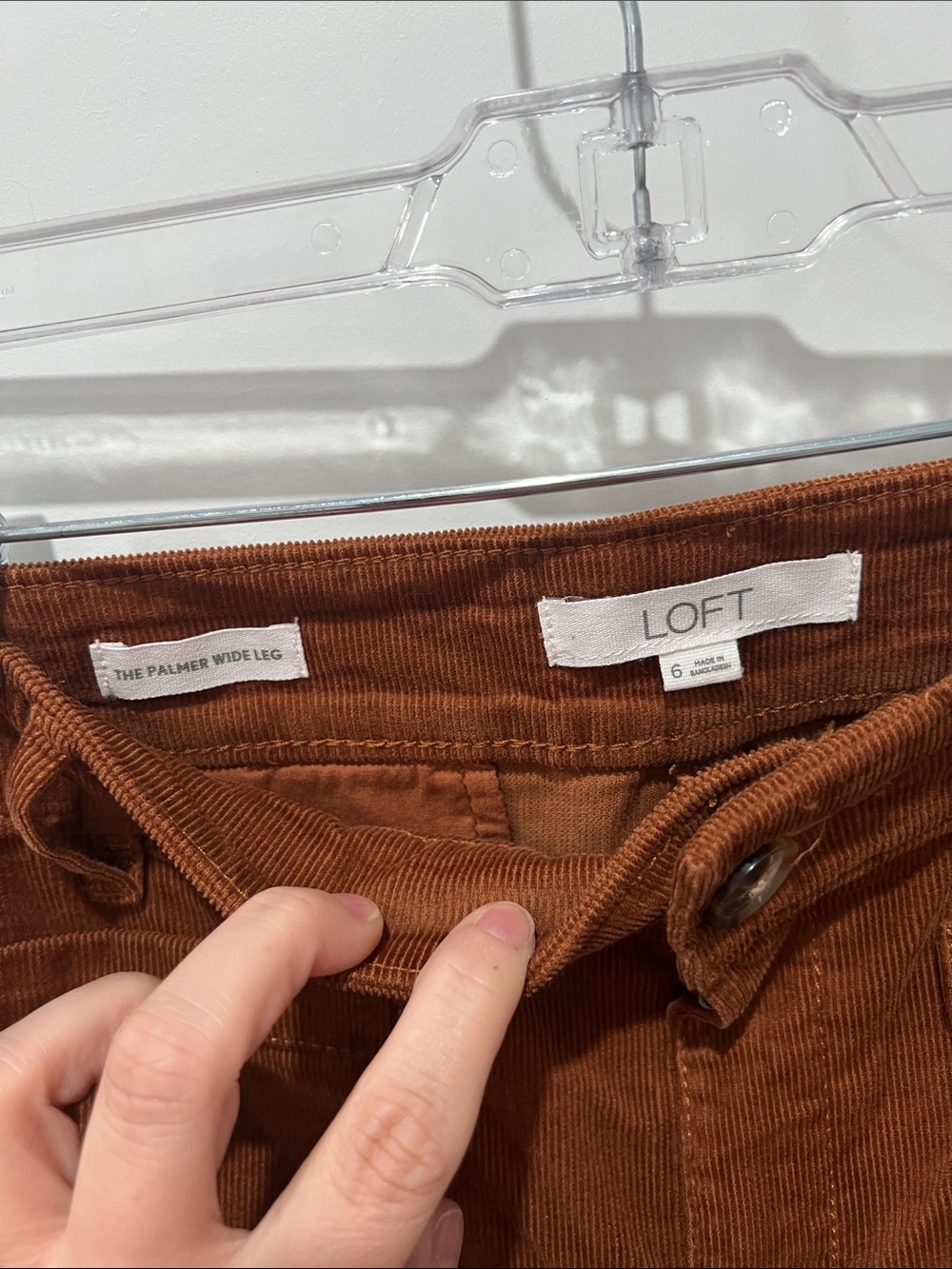 LOFT Wide-Leg The Palmer Corduroy Pants in Rust Size 6 - Picture 5 of 6